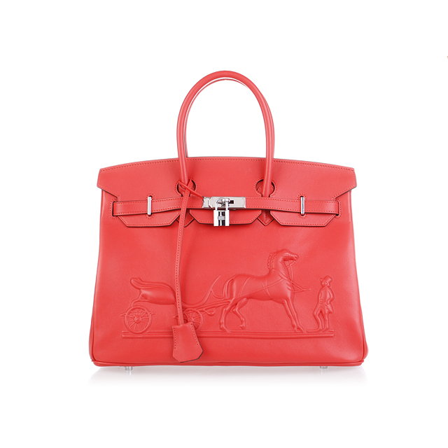 H35 Hermes Birkin 35CM con logo in rilievo Handbag Watermelon Red